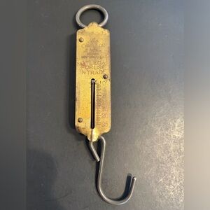 Antique Brass Spring Scale Weighs up to 25 Pounds